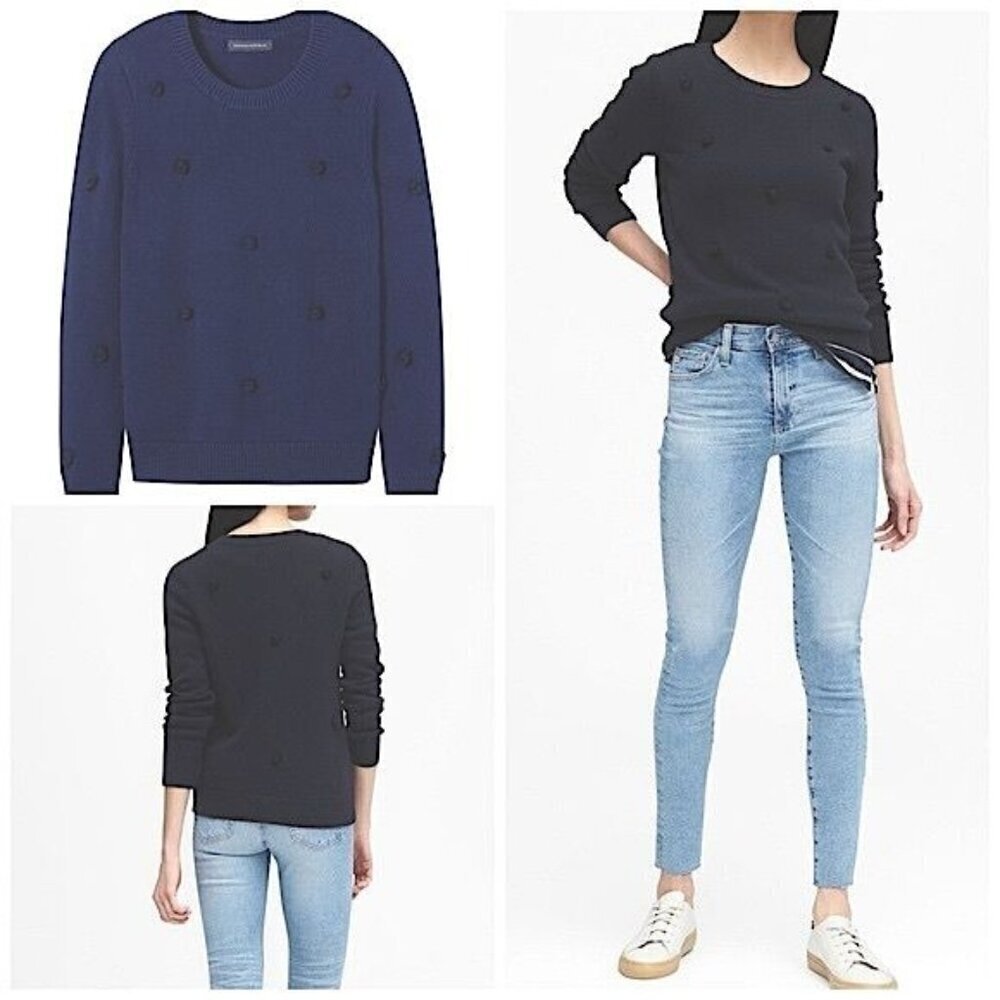 Banana Republic Blue Cotton-Blend Sweater size S